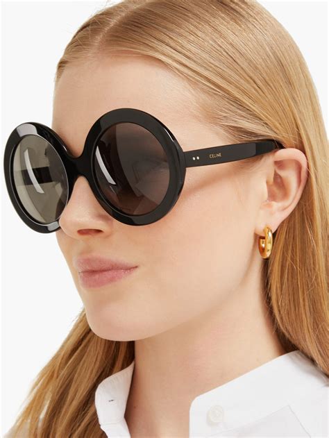 celine round metal/acetate sunglasses|WOMEN'S LUXURY ACETATE ROUND SUNGLASSES .